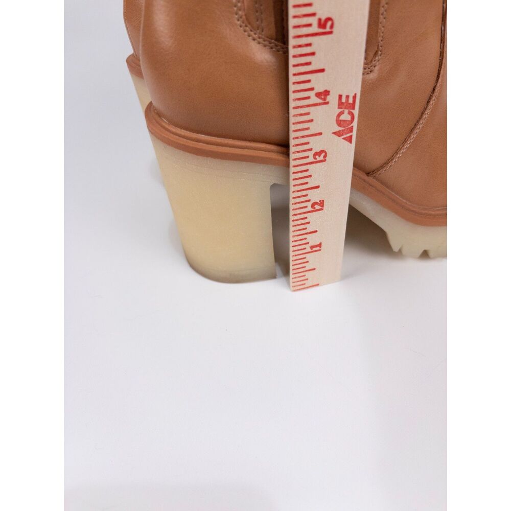 Oasis Society Anastasia Chelsea Boots Tan Lug Sole Chunky Heel Womens 7.5 - Picture 6 of 9